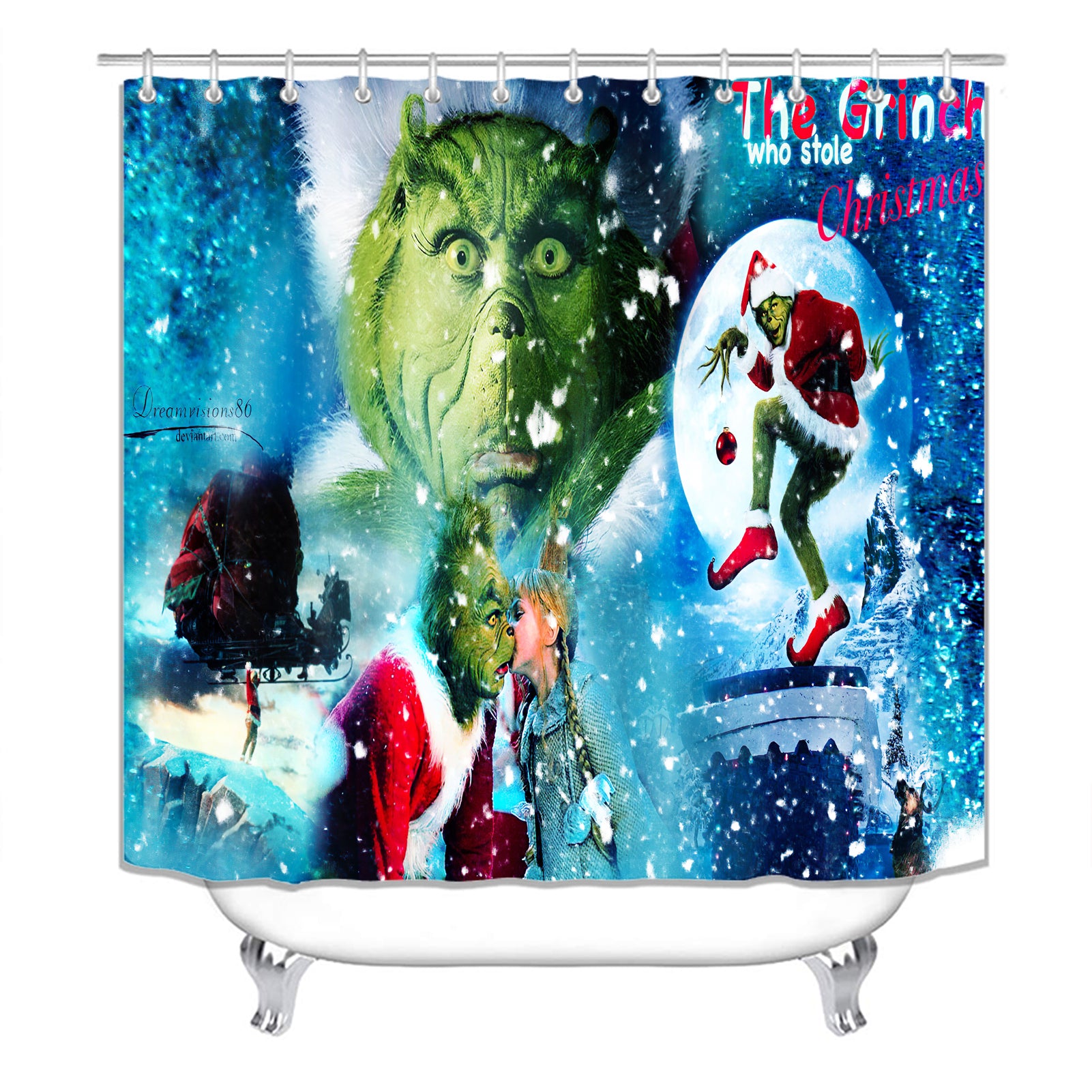 The Grinch Shower Curtain Funny Grinch Polyester Water Proof
